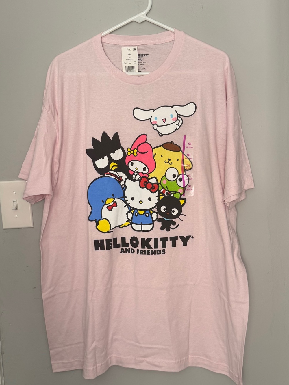 Hello Kitty & Friends Pink Graphic Tee 2XL Kawaii Sanrio Cotton - Picture 2 of 7